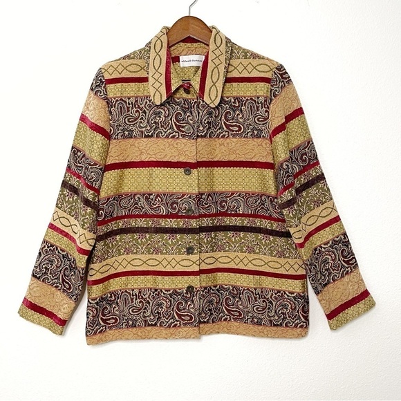 Alfred Dunner vintage tapestry multi pattern blazer jacket size 12 - Picture 2 of 12